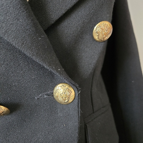 Brighton Paris Black Double-Breasted Wool Blend Blazer. Size 4 - Picture 3 of 14